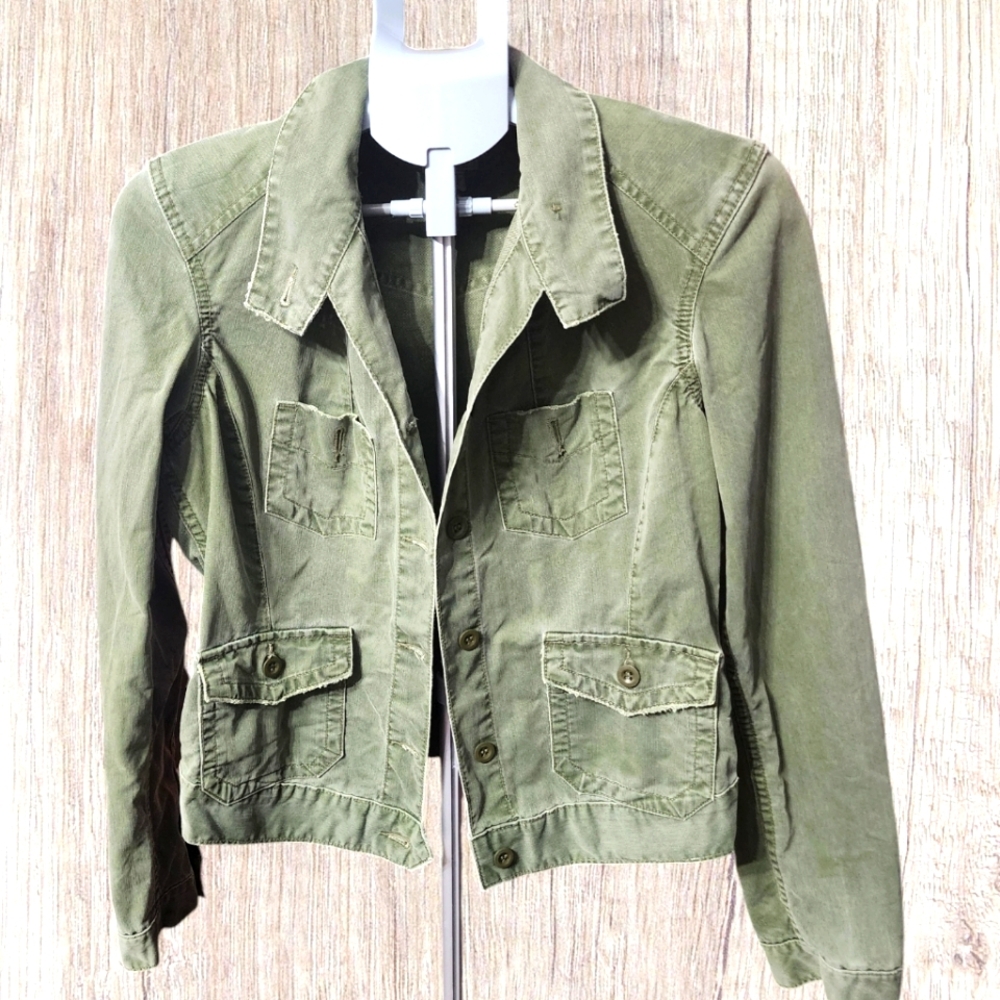 Lucky Brand Standard Outdoor Utility Green Denim Girls size LARGE Jacket